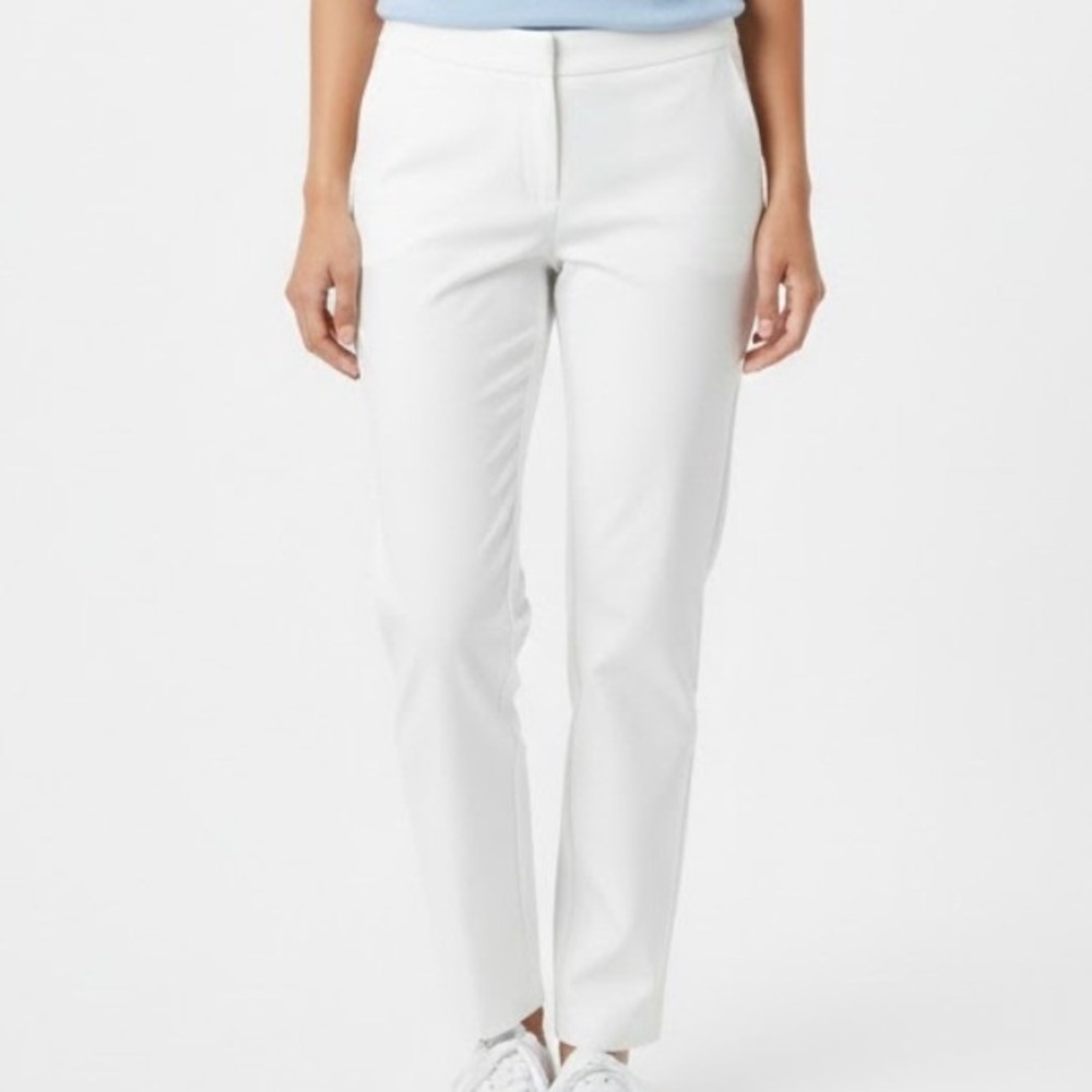 Harve Benard Womens Pants‎ 8 White Stretch Cropped Ankle Quiet Luxury Minimalist